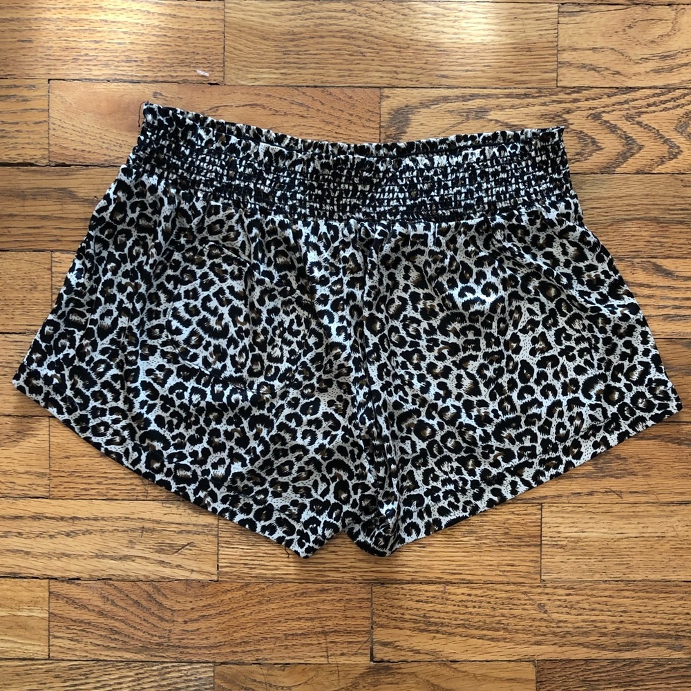 Blue Life Silky Cheetah Print Beach Shorts